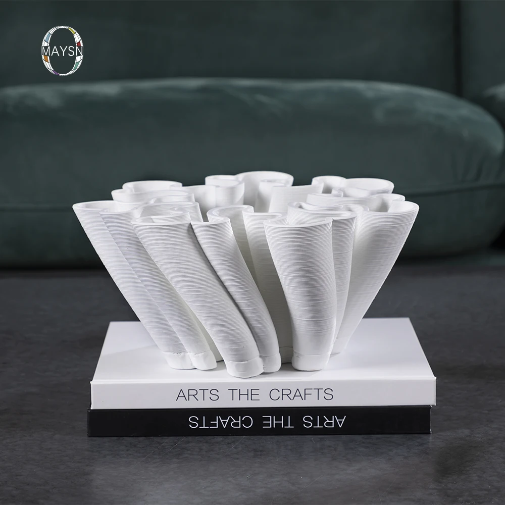 Абстрактная настольная качающаяся Коралловая форма с 3D-принтом, керамические белые геометрические современные скандинавские аксессуары для домашнего декора