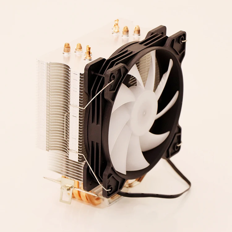 12V DC RGB CPU Fan Cooling Industrial Computer CPU DC 12V RGB Fan Aluminum RGB Fan Copper Heat Pipe CPU Heatsink for PC