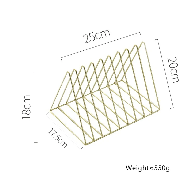 9 Sections Triangle Desk Metal Wire Organizers Magazine Holder Decorative File Folder Organizer Vinyl Record Stand Holder