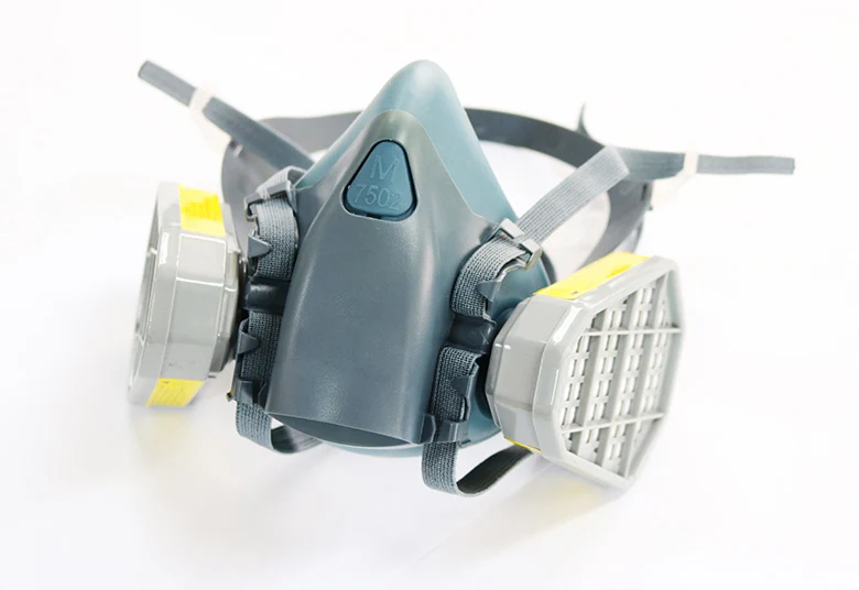 Best Quality Chemical Protective Double Respirator Silicon Dust Gas Mask With Double Filters For Dust Proof