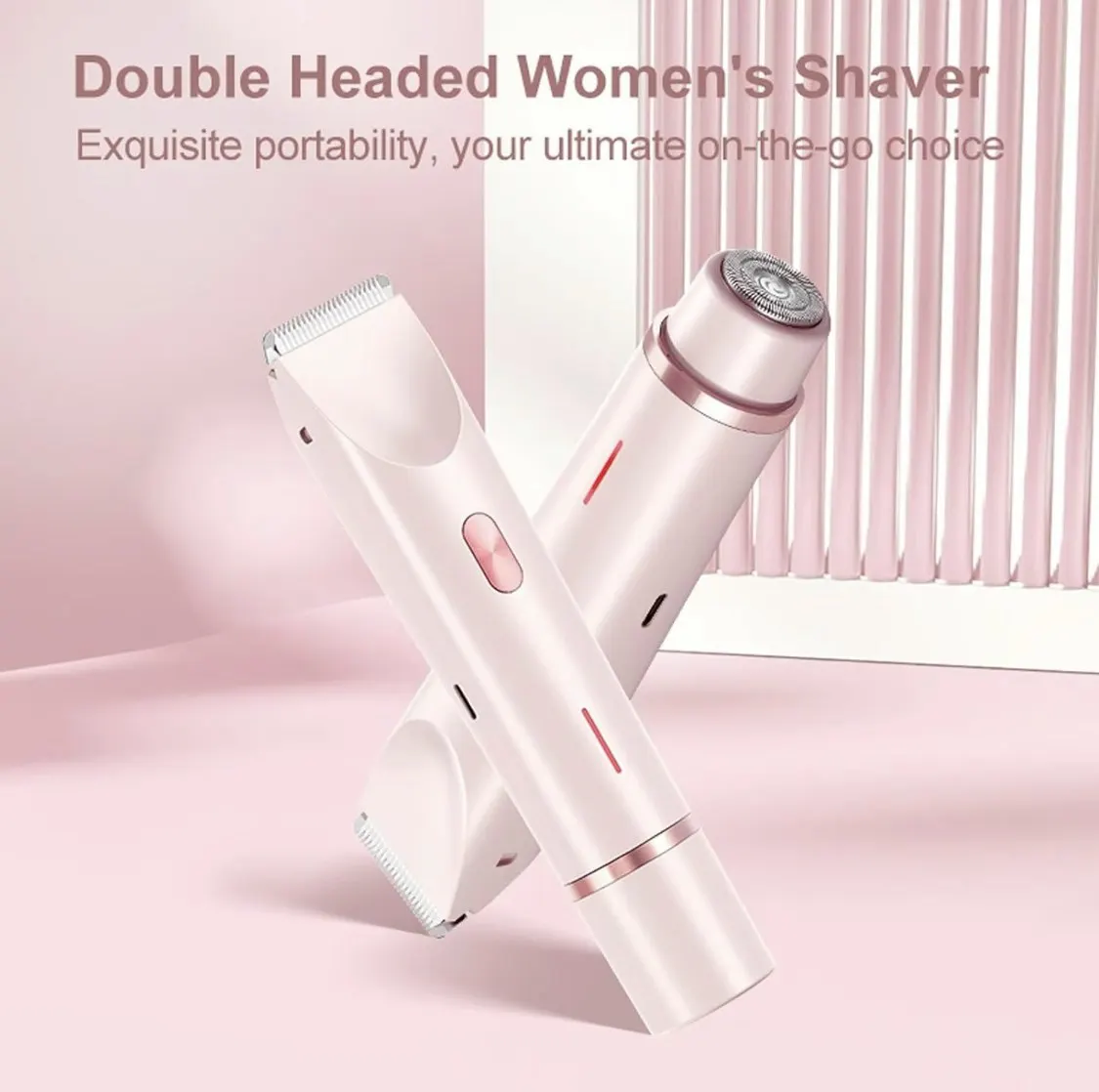 3 in 1 Women Electric Shaver Dual Head Bikini Trimmer IPX7 Body Hair Razor Clipper Facial Hair Remover Epilator