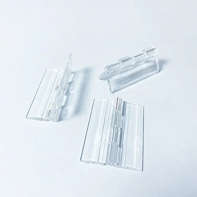Hoone Hot Sales Multiple Size Clear Acrylic Plastic Clips Clear Transparent Plastic Hinge for box