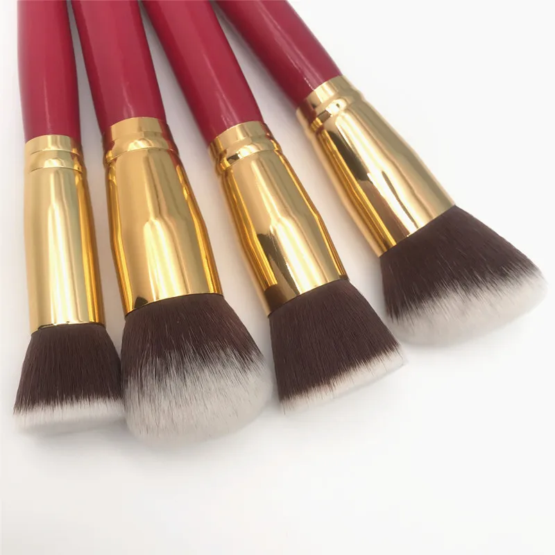 YRX W051 4PCS Hot Red Professional Makeup Brush Set