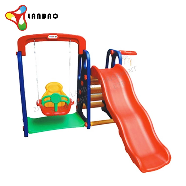 kindergarten playground Combination Yard outdoor indoor plastic slide with swing set