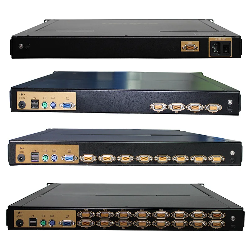 1 /4 /8 /16 порт 1U 1920*1080 крепление на стойке 15,6 дюймов светодиодный KVM выключатель ящиков