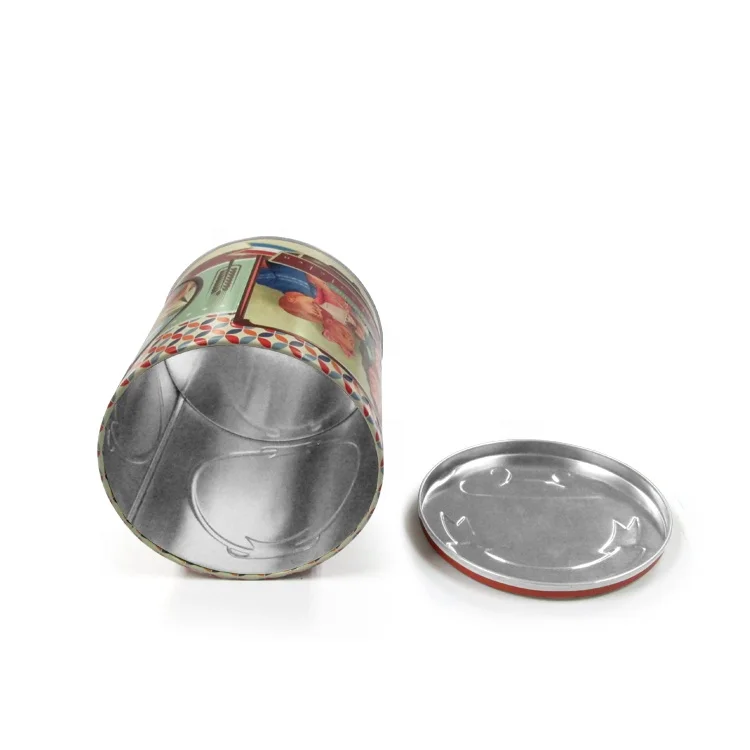 Round Shape Cheap Cookie Tins Each Tin Box in a Poly Bag, Proper Quantity Into an Exporter Carton. Tinplate Recycled Materials