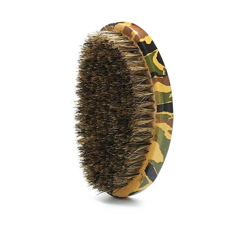 wholesale custom logo wooden 100% boar bristle hard wave crown hair brush curved for mens