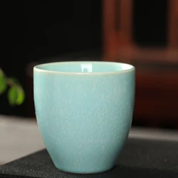 hot selling Chinese retro reusable egg shaped coffee cup glaze high temperature fired ceramic tea cup ceramic water cup