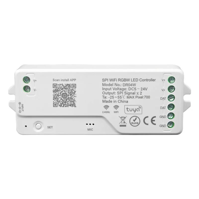 New design Smart WiFi SPI RGBW pixel LED strip controller support multiple IC chip