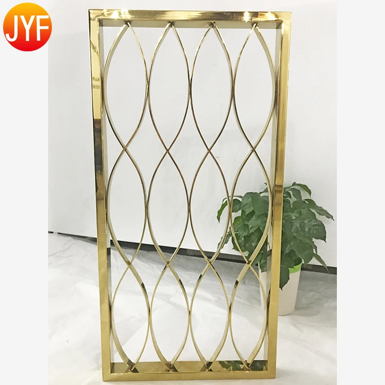 H635 SUS 304 Shiny Gold Mirror Stainless Steel Screen Partition Privacy Room Divider