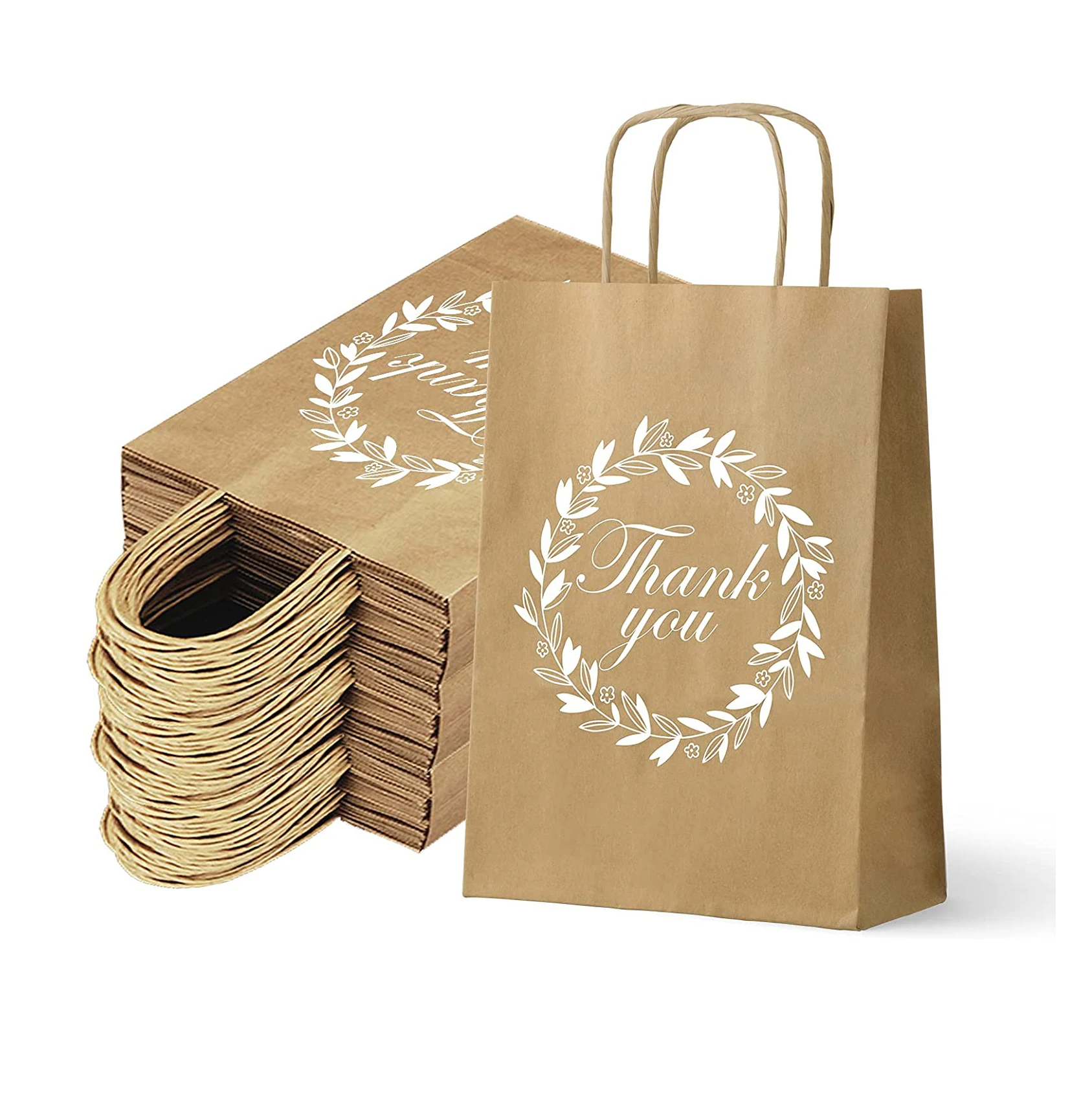 Cheap customized brown takeaway paper bag