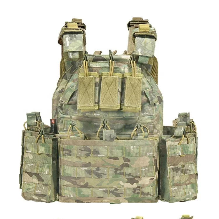 Камуфляжный черный тактический жилет цвета хаки 1000D