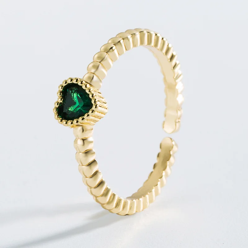 Sapphire emerald amethyst ruby ring jewelry women 18 k 18k gold plated ring red green diamond ring with pink stone for women men