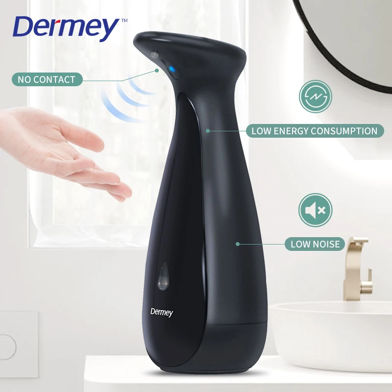 Dermey Touchless Home Electric Automatic Liquid Soap Dispenser with Visible Window Contactless Hand Soap Dispenser