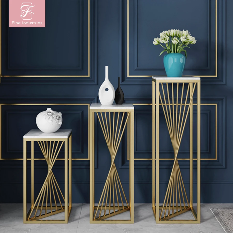 High Quality Wedding Hall Decoration Metal Flower Stands Wedding Cake Dessert Table