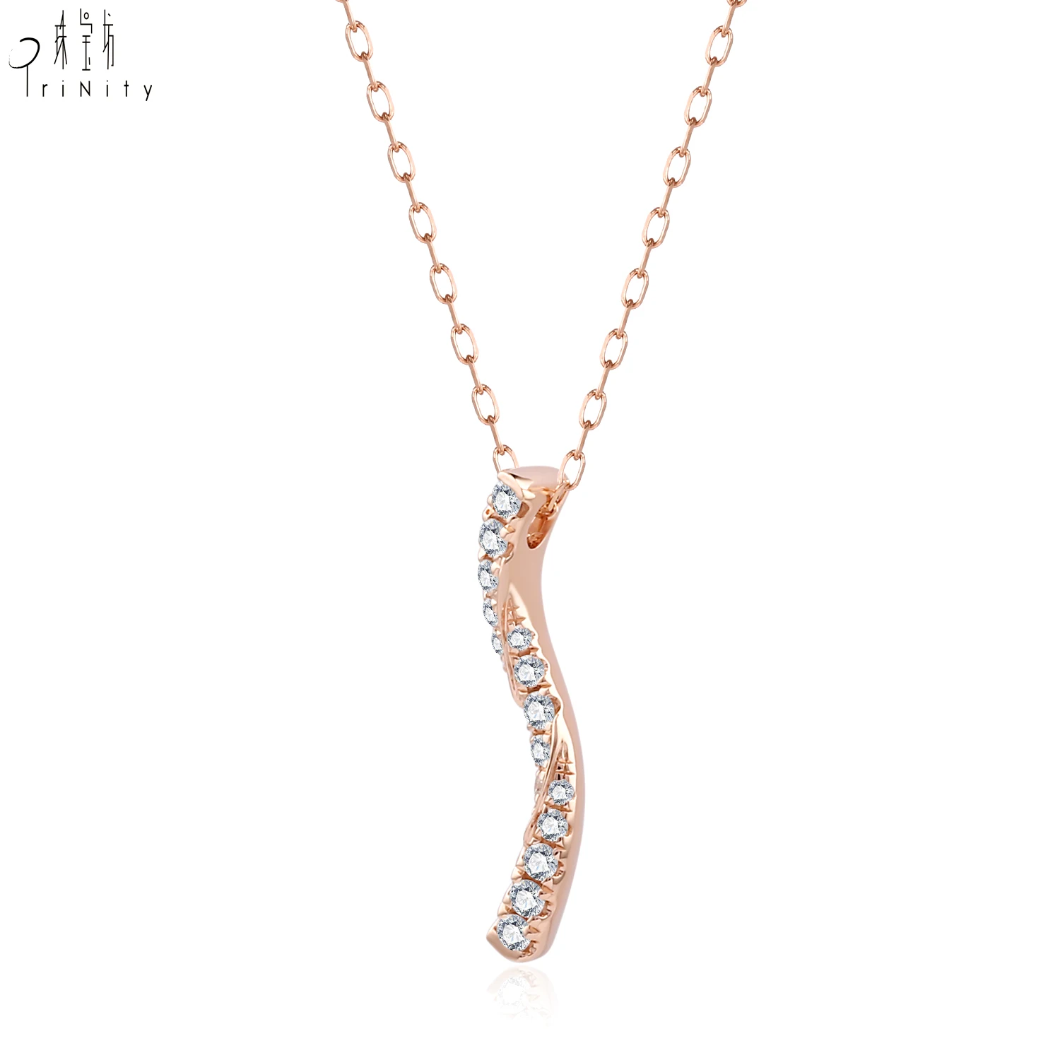 Fine Jewelry Simple Elegant Diamond Necklace Layering Chain 18 carat gold necklace Real Natural Diamond Necklace For Women