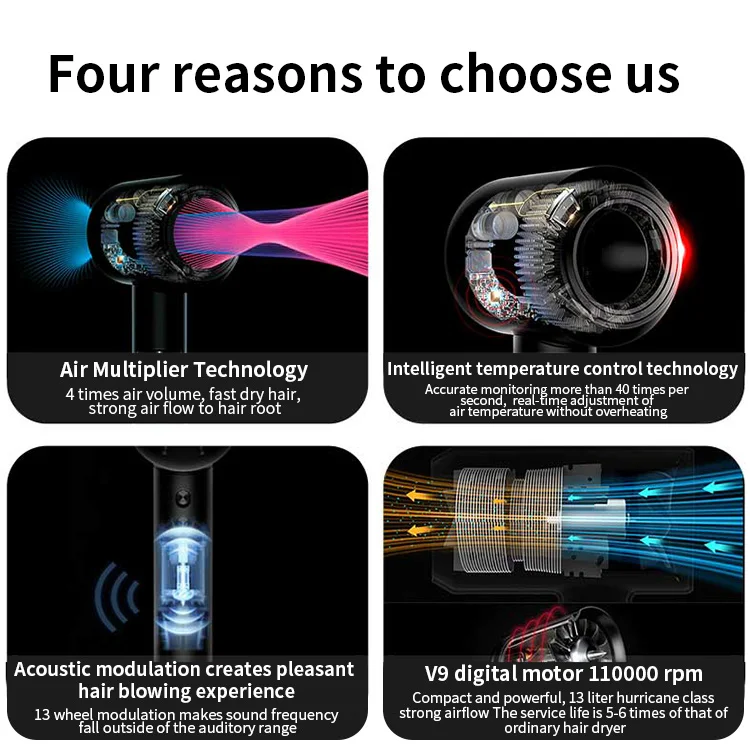 New 1600W high-power silent hair dryer Hot sale product anion hair dryer