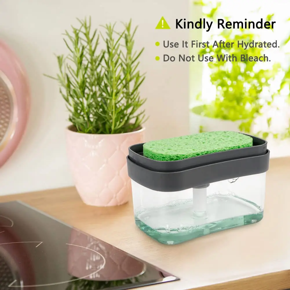 Cellulose Sponges Natural Non-Scratch Cleaning Scrub Sponges for Kitchen and Household Compressed Dish Washing Sponge