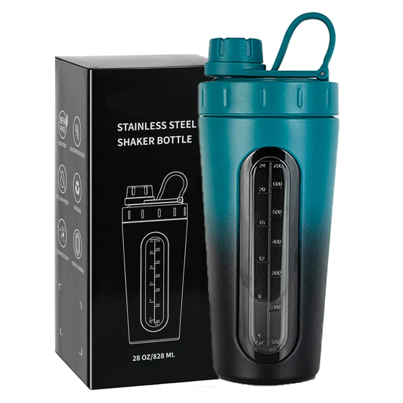 Wholesale Eco-Friendly Fitness Stainless Steel Shaker Double Wall 600ml Protein Tumbler Double Walled Coffee Water Bottles