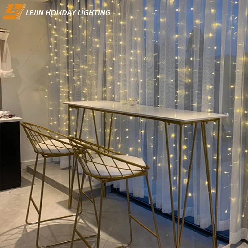 LED safety  fairy color changing window curtain wall string lights for holiday party decoration