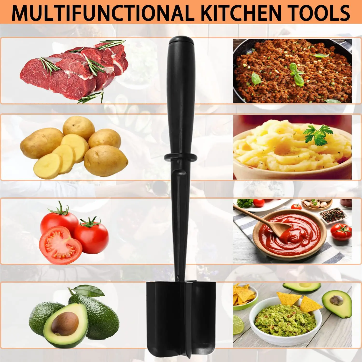 Kitchen Multi-purpose Ground Meat Chopper Beef Masher Heat Resistant Nylon Cooking Meat Grinder Chopper