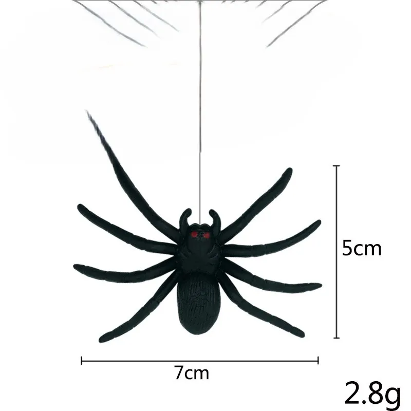 2024 New Halloween Decoration 7*5cm Huge Giant Spider With Large Cobweb Spiderweb Party Haunted House Prop