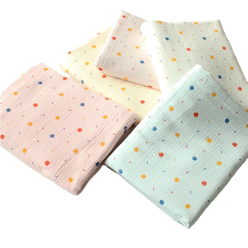 
100% cotton double crepe gauze sleepwear baby blanket kids fabric 