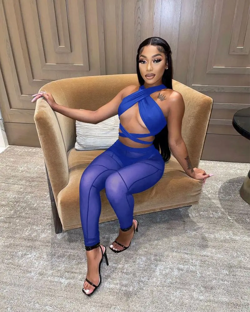 2022 Plus Size Women Ladies Long Sleeves Winter Two Piece Outfits Joggers Sweatshirts Pants Set Mesh 2 Piece Sets Fall Clothes