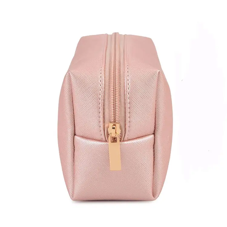 4 Colors Pouch Natural Recycled Artificial Leather Eco Friendly Organic Cotton Canvas Zipper Packaging Makeup Cosmetic Bag