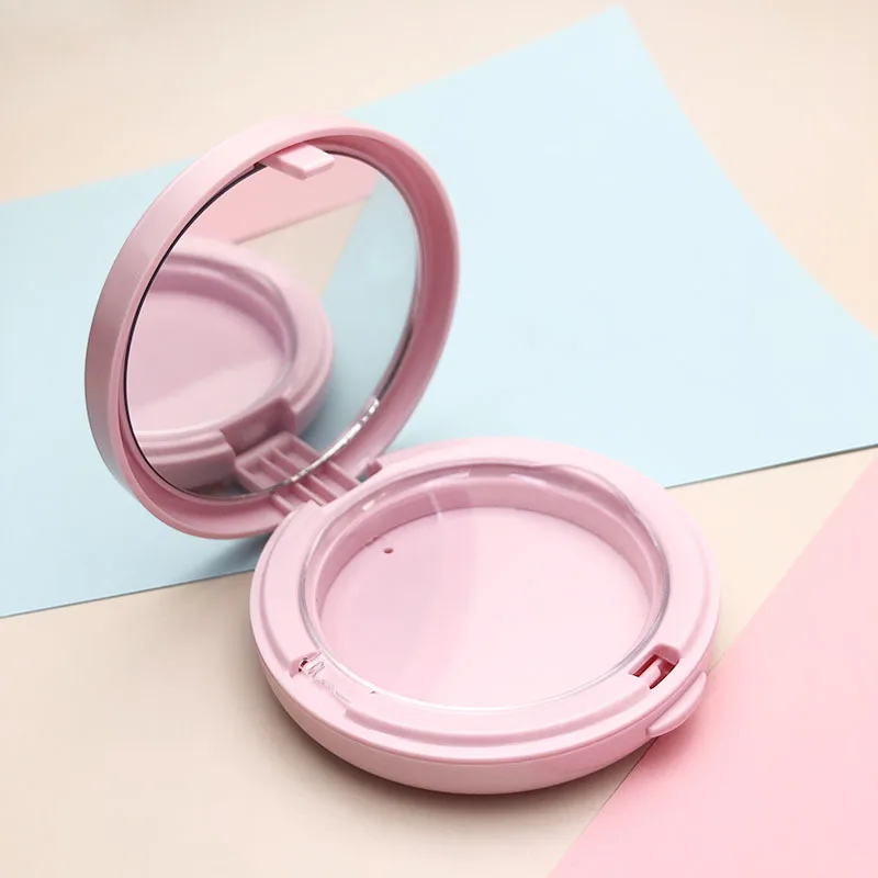 Compact powder box round clamshell compact powder box double-layer plastic powder tray customization
