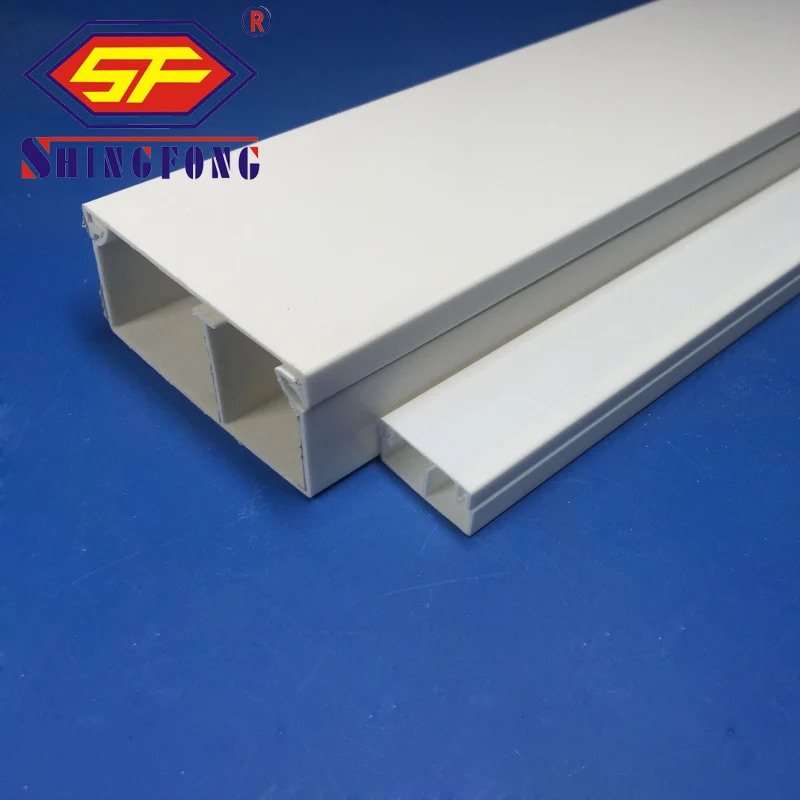 Fireproofing Easy Installation 20x10 PVC Cable Wiring Ducts With Dividing Strip PVC Trunking  compartment PVC Trunking