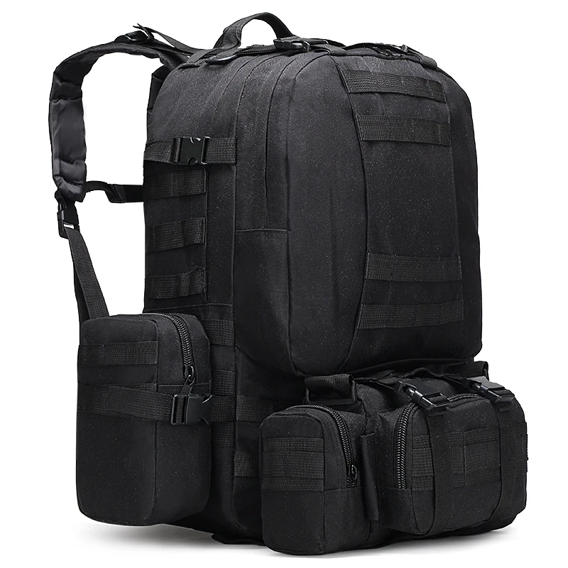 50L Tactical Backpack Waterproof 4 In1 Molle Sport Tactical Bag Outdoor Hiking Climbing Loadout Fishing Travel Laptop Backpacks