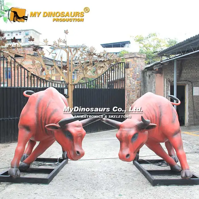 MY DINO Animatronic Animal Model Fighting Red Bulls