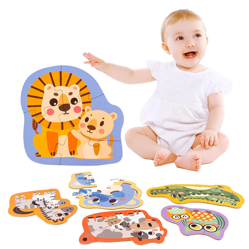 Baby Early Learning Puzzle Large Piece Puzzle 2 3 4 weeks old children paper animal simple puzzle early education toys