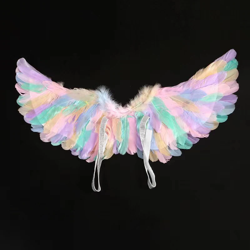 Angel Feather Wings Red Black White Custom Fancy Dress Party Set for Kids Adults