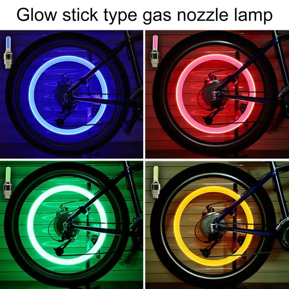 Bike Wheel Lamp LED Wheel Light Super Bright Decorative Cycling Bicycle Tire Valve Lamp Tire Air Valve Wheel Spoke Light