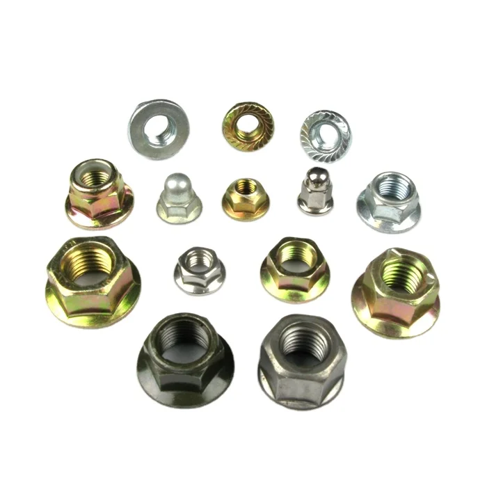 DIN 6923 Hex Flange Nut With Serrated M8 Yellow Zinc Plated