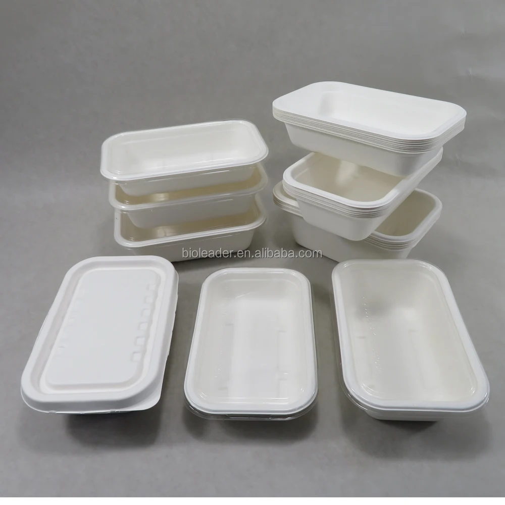 Disposable Biodegradable Bagasse Pulp Meat Packaging Tray Food Pulp Moulding Accept