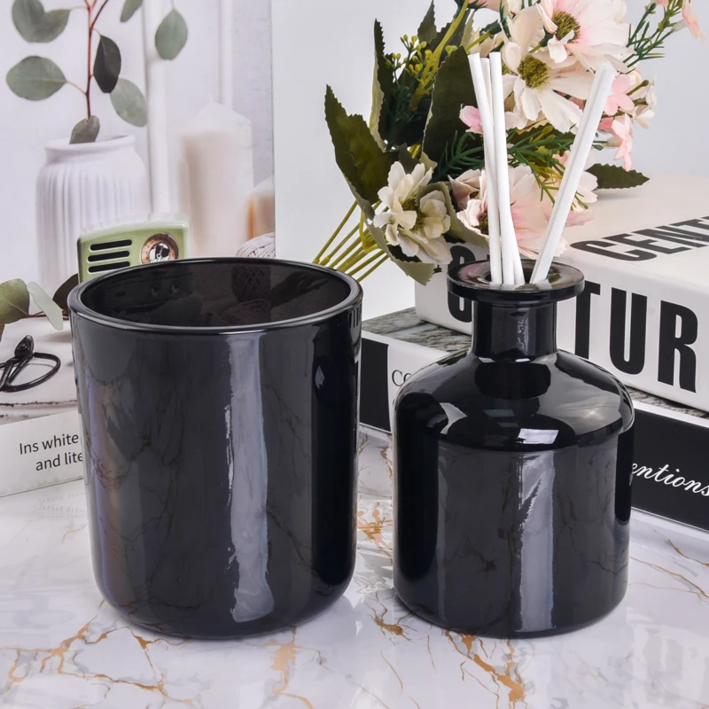 Popular Luxury 250ml Black Glass Diffuser Bottles