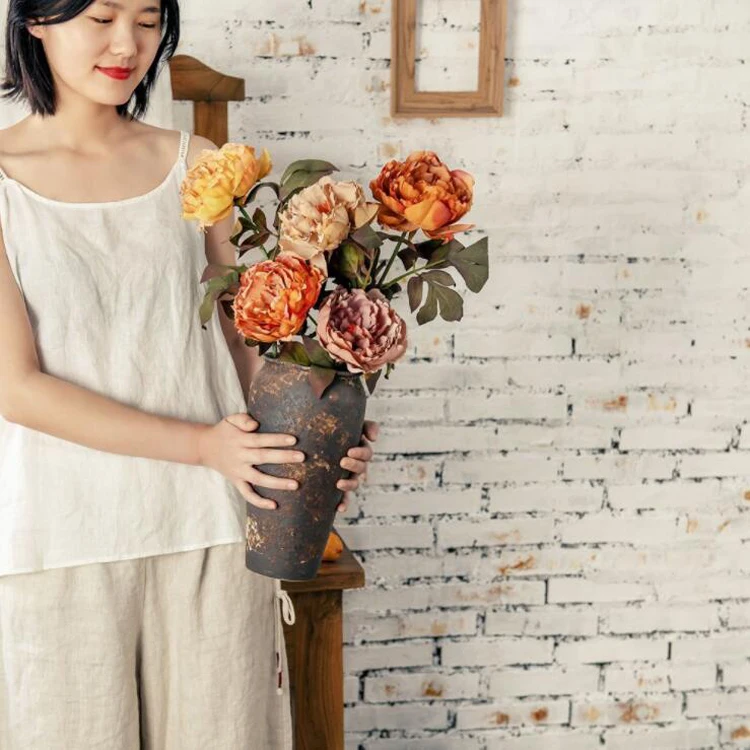 Wholesale Peony Silk Flowers Artificial Plant Long Single Stem Faux Peonies Flower For Home Wedding DIY Party Decoration