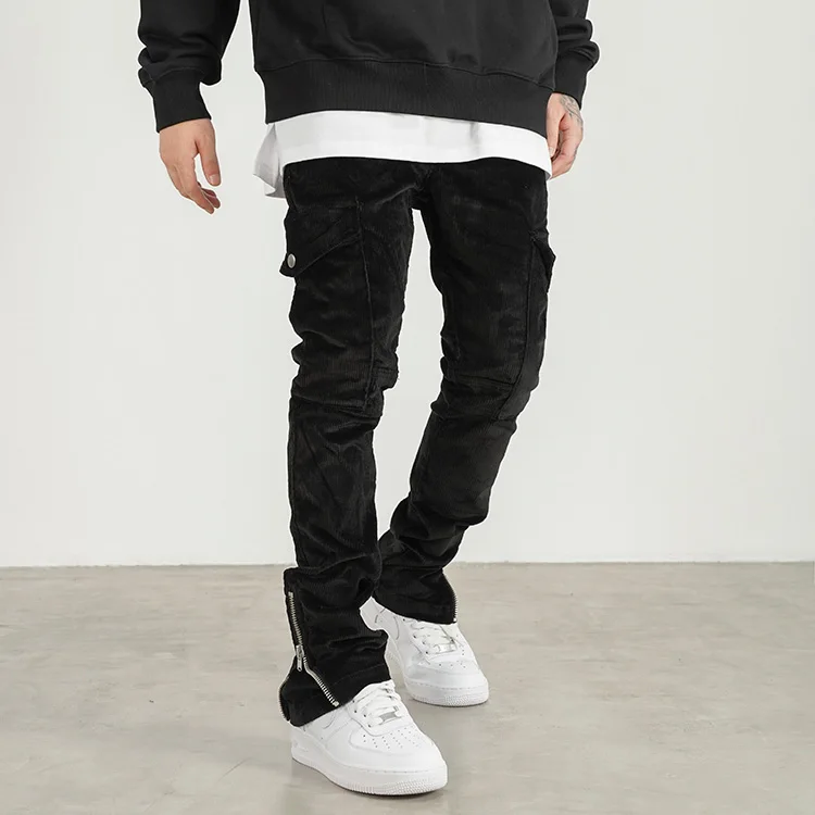 Factory selling corduroy pants men stock dropshipping high quality men cargo pants