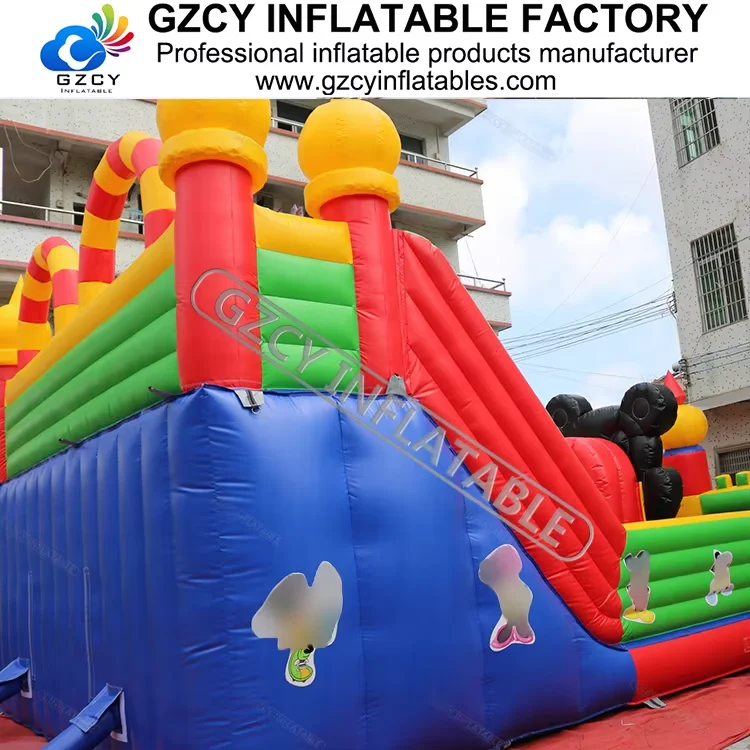 Inflatable playground land park inflatable amusement bouncy castle slide inflatable entertainment fun city
