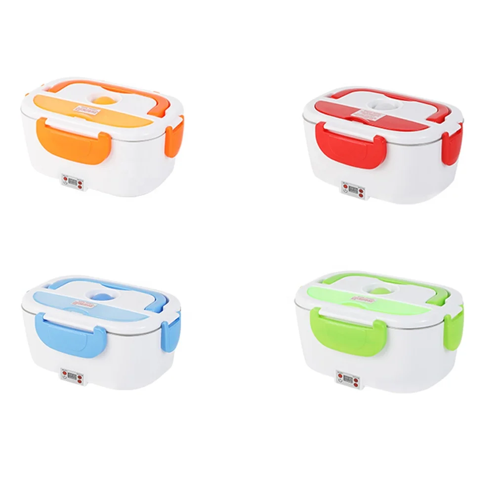 110V 220V Office School Use Electronic Heating Lunch Box Food Storage Warmer 1.05L Stainless Steel Portable Food Heater For Kids