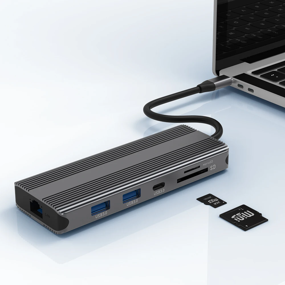 Высококачественный Usb-концентратор 10 в 1 кабель HDMI2.1 3D 8K 120 144 Гц док-станция типа C для Displayport с питанием от Ethernet концентратор