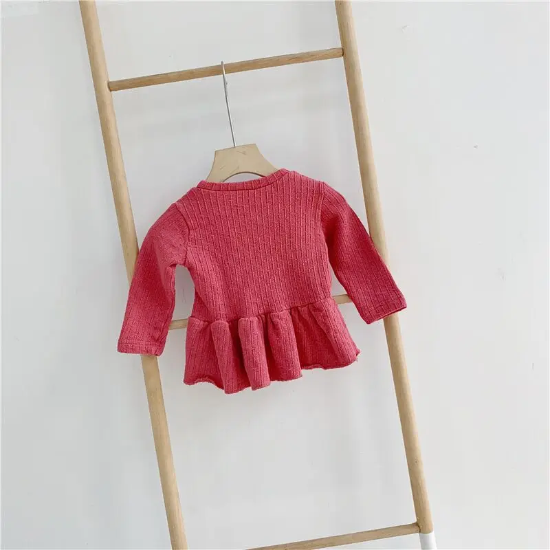 Оптовая продажа, детская модная одежда, осенний дизайн, вязаная рубашка для девочек