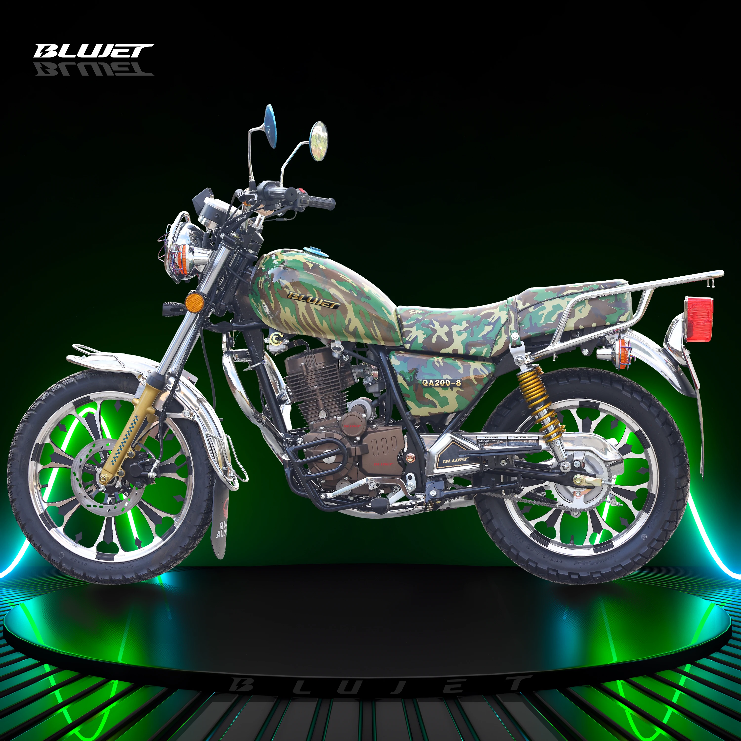 GN150  camo green  New 150cc street motorcycle push rod CG150 engine digital meter disc brake for Latin America market