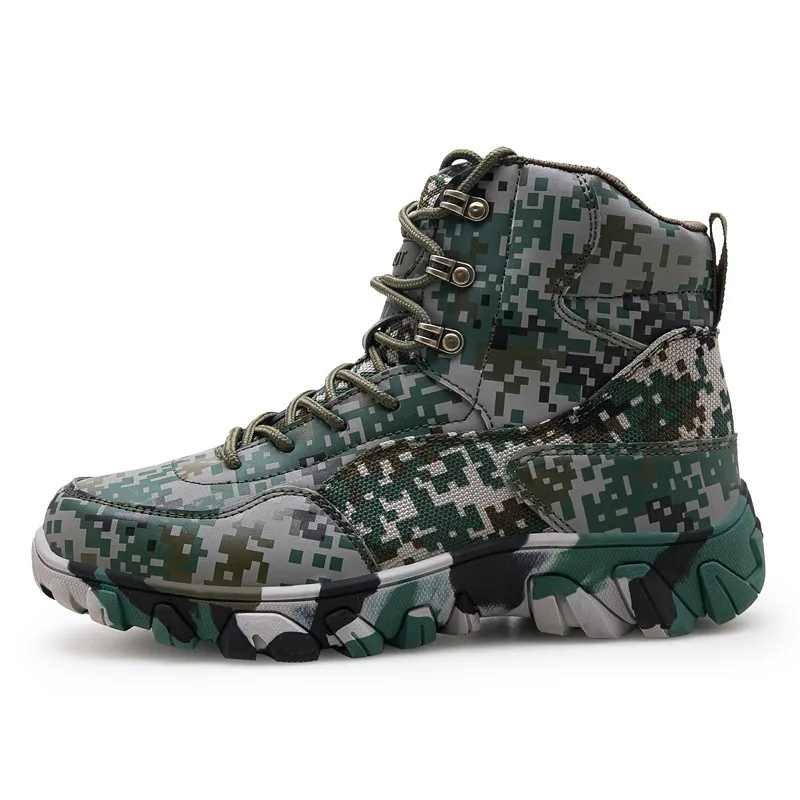 
2021 Hot Sale Men Outdoor Waterproof High Top Work Boots PU Leather Hiking Shoes 