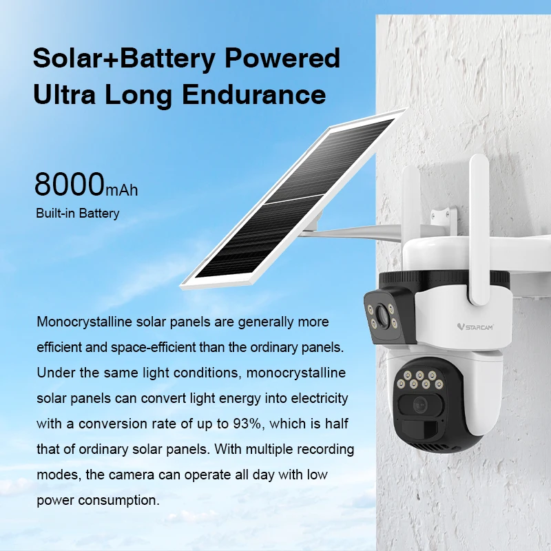 VStarcam BG621DR-TZ O-Kam Pro Smart PIR Human Detection Security Camera 4G Solar Power Battery Camera With Full Color