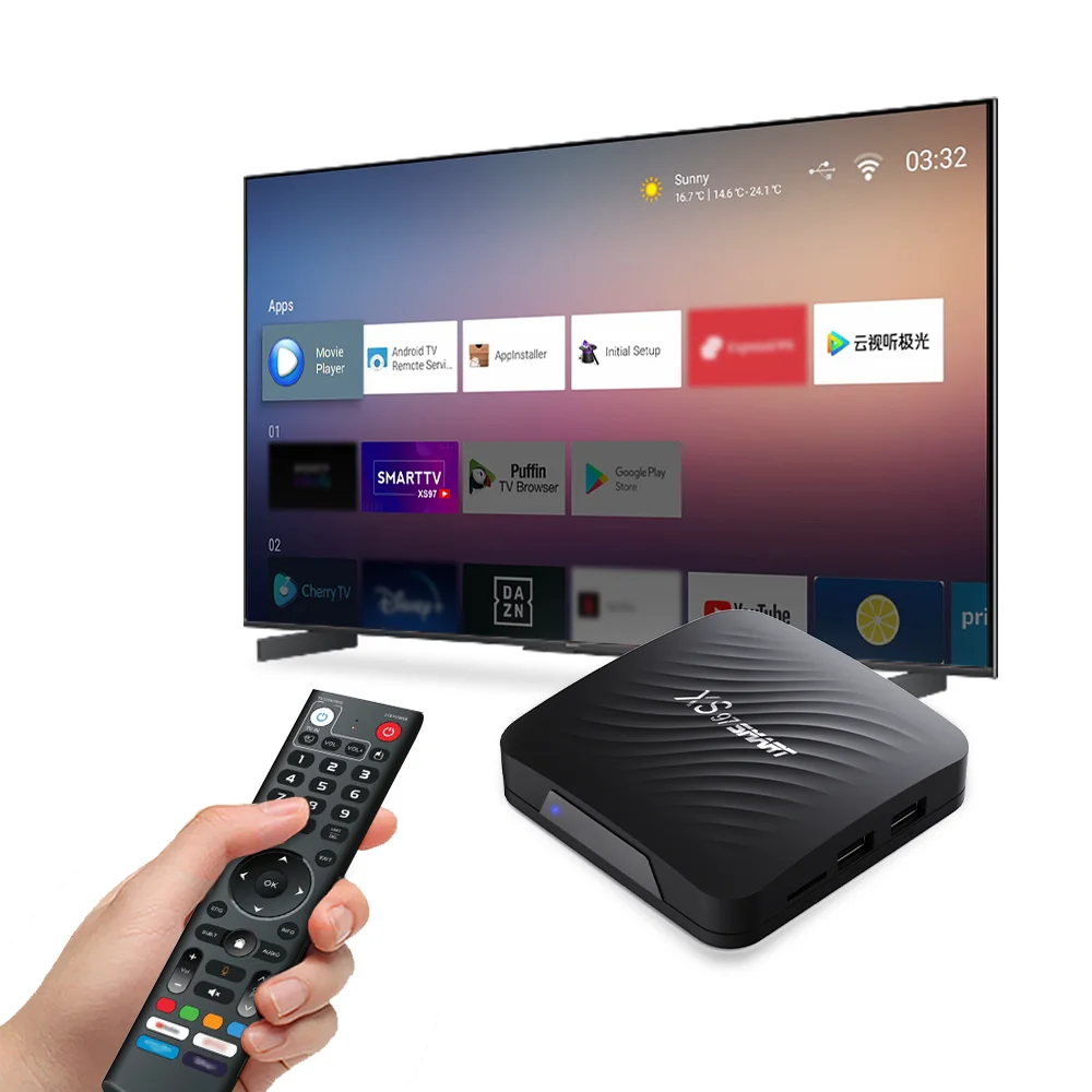 XS97 SMART Brand New set top box 4+32GB Amlogic S905Y4 dual WI-FI android 11 AV1 4k+ iptv smart box