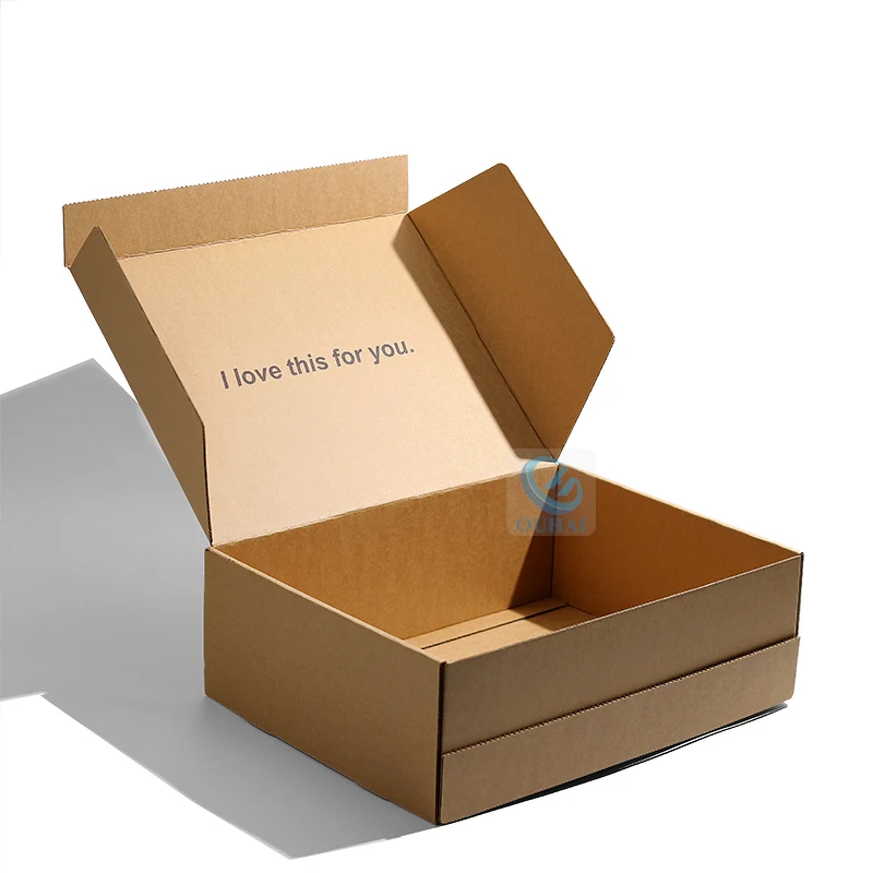 Recycled Corrugated Paper Cardboard Packaging Boxes Custom Eco Friendly Tear Strip Zipper Mailer Box for Clothing Package